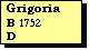 Text Box: Grigoria
B 1752
D 
